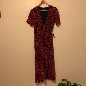 Bardot brand midi wrap dress with sleeves